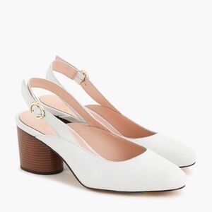 J.Crew Slingback Pumps in Leather White